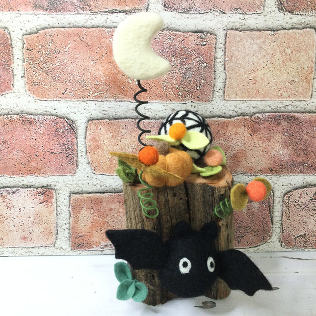 Bat, Ochre Pumpkin & Moon/Halloween Treehouse by lydeen