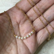 Harper/16” & 18” Pearl Bar Gold Necklace