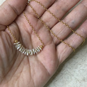 Kitty/16” & 18” Keshi Pearl Bar Gold Necklace