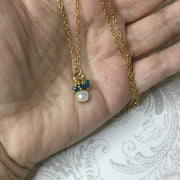 Erika/20” Rainbow Moonstone & Gold Necklace