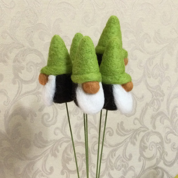 Green Wooly Gnome on 18" Stem/Christmas