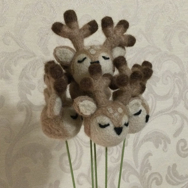 Wooly Reindeer on 18" Stem/Christmas