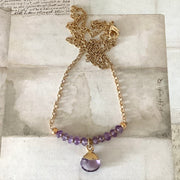 Lani/18” Amethyst & Gold Necklace