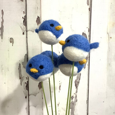 Birdy-Blue/Wool Buddy on 18" Stem