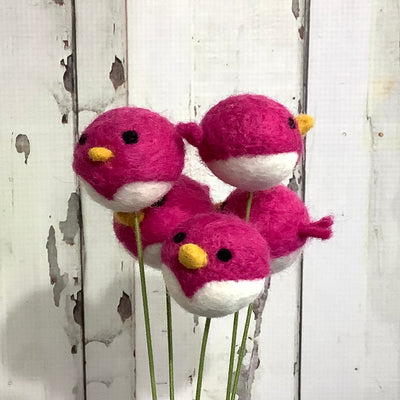 Birdy-Raspberry/Wool Buddy on 18" Stem