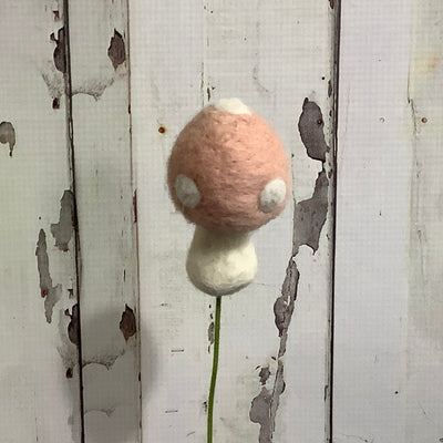 Mushroom-Blush/Wool Buddy on 18" Stem