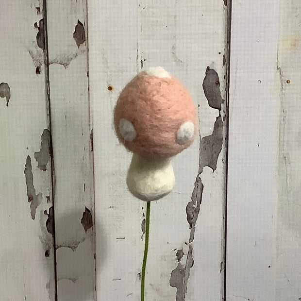 Mushroom-Blush/Wool Buddy on 18" Stem