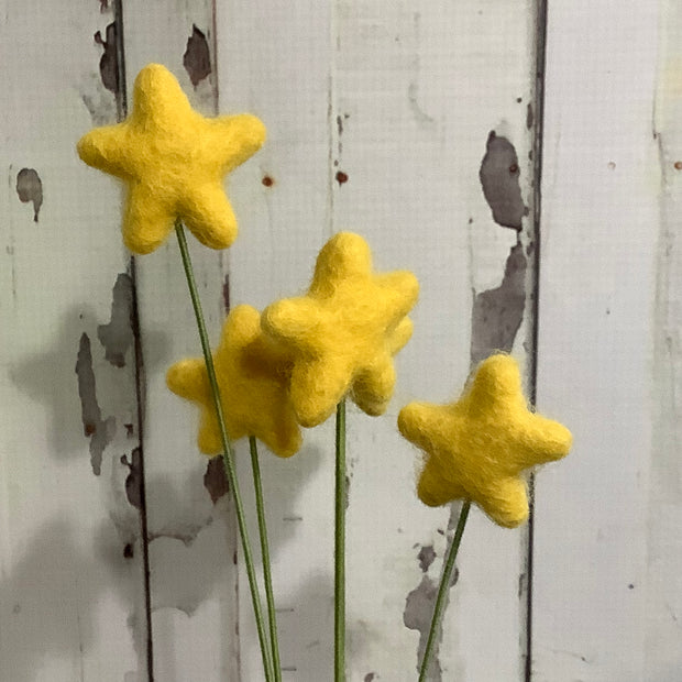 Star-Yellow/Wool Buddy on 18" Stem