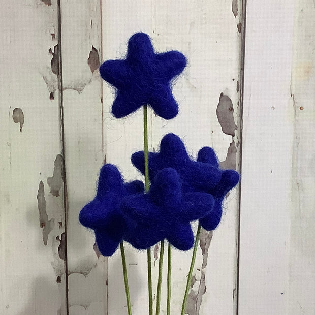 Star-Cobalt Blue/Wool Buddy on 18" Stem