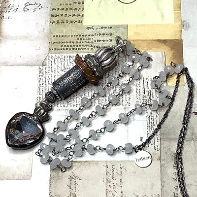 NOWS/32” Sterling Anne Choi Pendant Rainbow Moonstone Gold Necklace