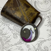 20" LavenderPlum Moon Goddess Pendant Sterling Necklace