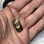 Sophie/18" Brass Heart/Crown Pendant Gold Necklace