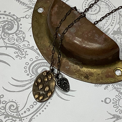 Willow/18" Handmade Solid Bronze Pendant Brass Necklace