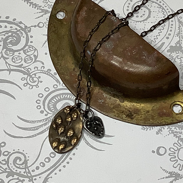 Willow/18" Handmade Solid Bronze Pendant Brass Necklace