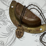 June/18" Handmade Solid Bronze Pendant Brass Necklace