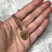June/18" Handmade Solid Bronze Pendant Brass Necklace