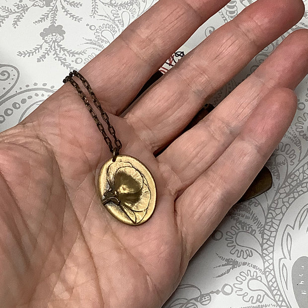 May/18" Handmade Solid Bronze Pendant Brass Necklace