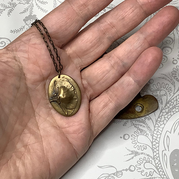 May/18" Handmade Solid Bronze Pendant Brass Necklace