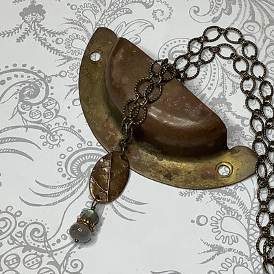 Sony/24" Handmade Solid Bronze Pendant Brass Necklace