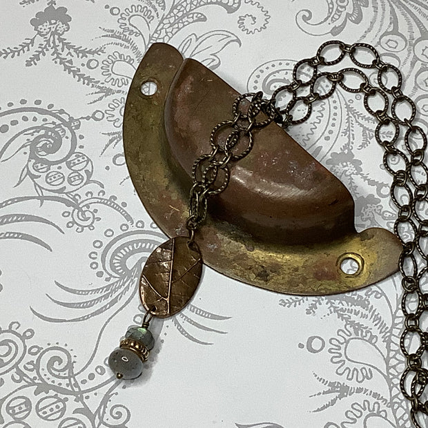 Sony/24" Handmade Solid Bronze Pendant Brass Necklace