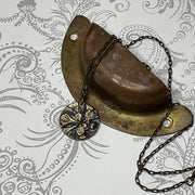 Jaz/18" Handmade Solid Bronze Pendant Brass Necklace