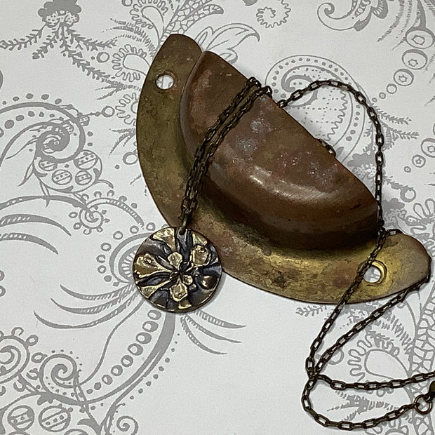Jaz/18" Handmade Solid Bronze Pendant Brass Necklace