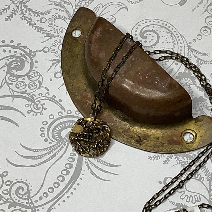 Koi/18" Handmade Solid Bronze Pendant Brass Necklace