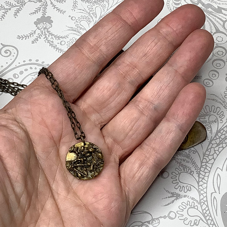 Koi/18" Handmade Solid Bronze Pendant Brass Necklace