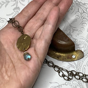 Dina/24" Handmade Solid Bronze Pendant Brass Necklace
