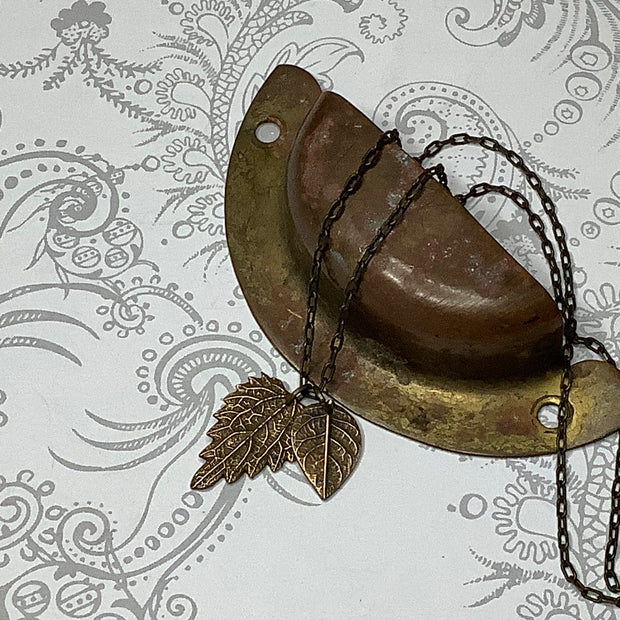 Tally/18" Handmade Solid Bronze Pendant Brass Necklace
