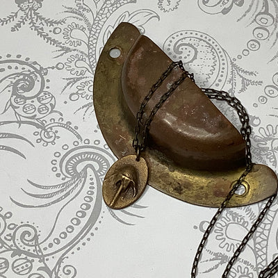 Frannie/18" Handmade Solid Bronze Pendant Brass Necklace