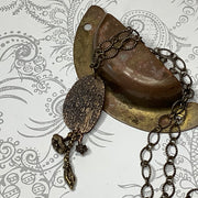 Clea/24" Handmade Solid Bronze Pendant Brass Necklace