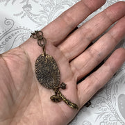 Clea/24" Handmade Solid Bronze Pendant Brass Necklace