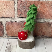 Wreath & flora on Natural Wood Base/Christmas
