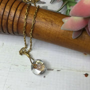 Jared/24” Handmade Lampwork Bead Gold Necklace