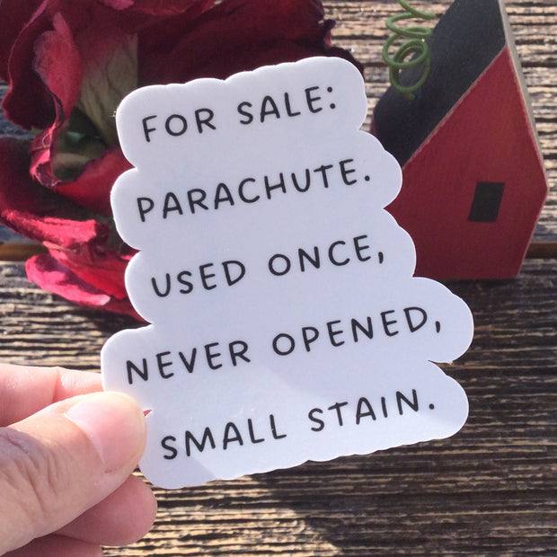 Parachute For Sale/Vinyl Sticker