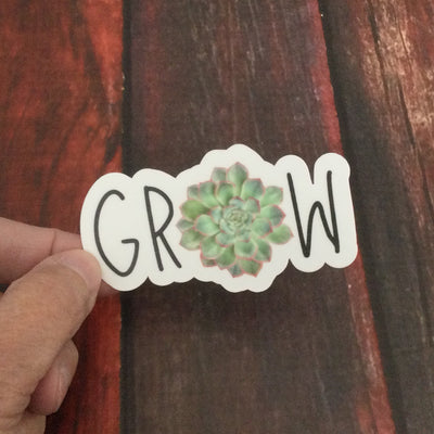 GROW(Succulent)/Vinyl Sticker - by lydeen