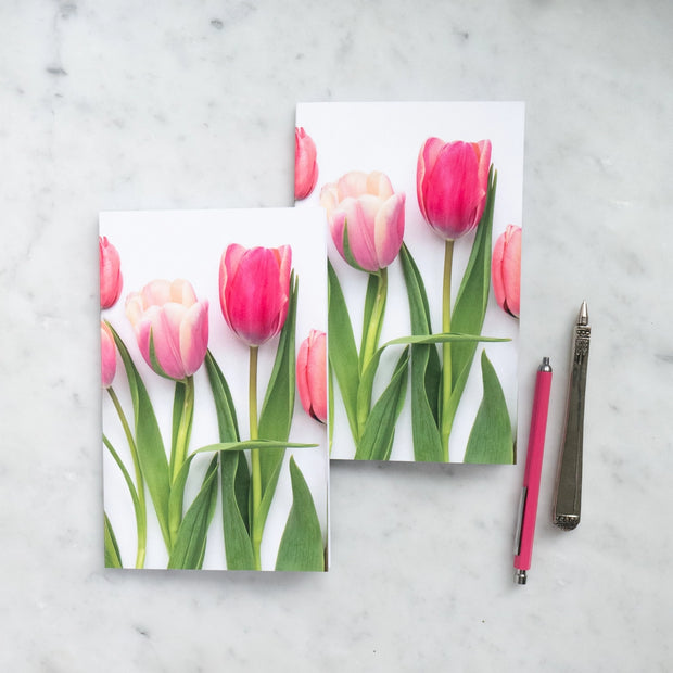 Pink Tulips/Journal-Notebook by Bottle Branch