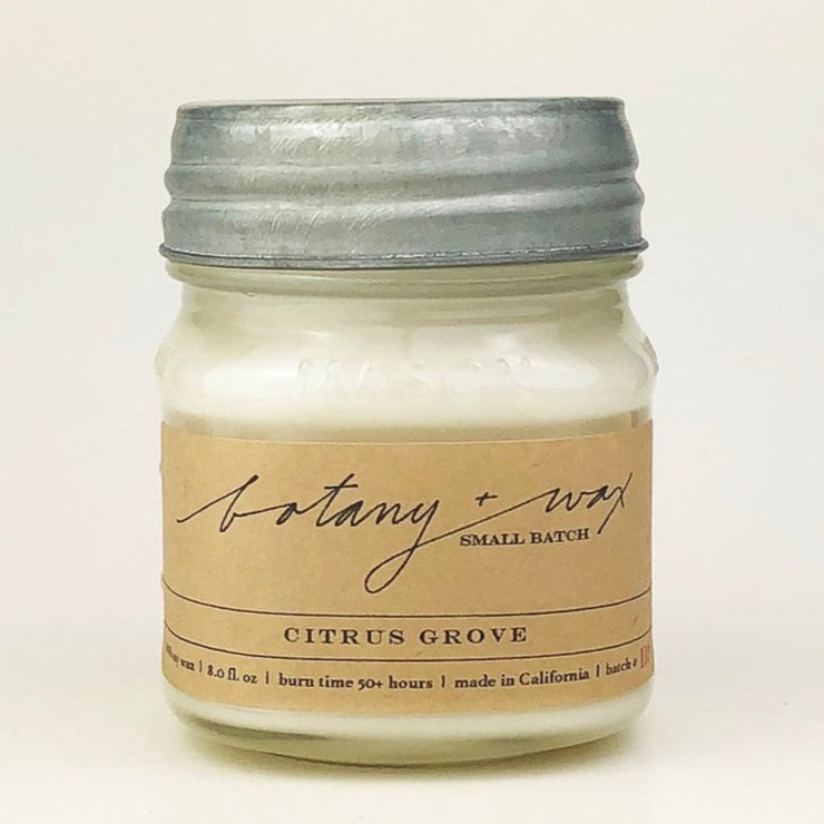 Citrus Grove/8 oz. Mason Jar Candle by botany + wax