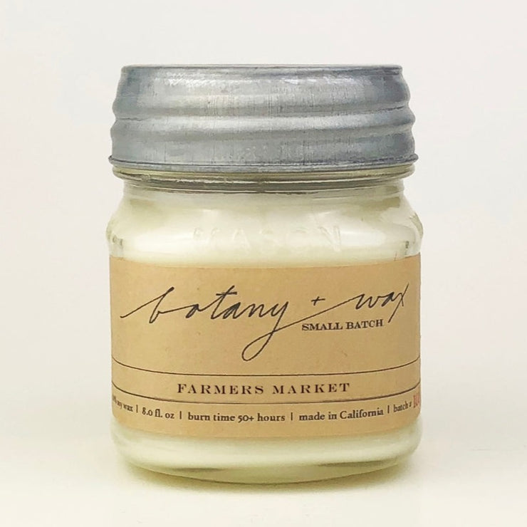 Farmers Market/8 oz. Mason Jar Candle by botany + wax