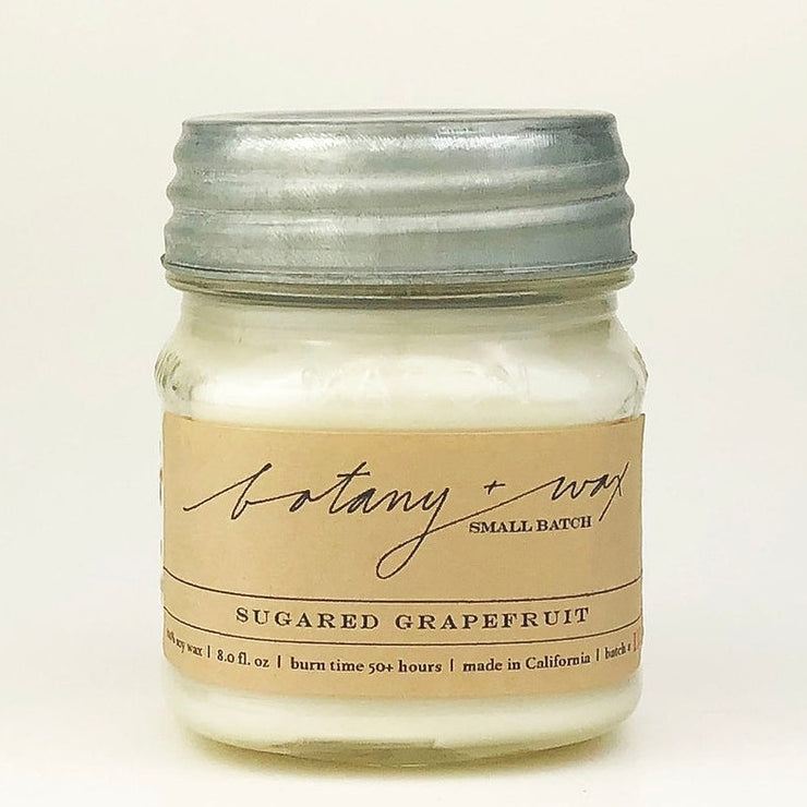 Sugared Grapefruit/8 oz. Mason Jar Candle by botany + wax