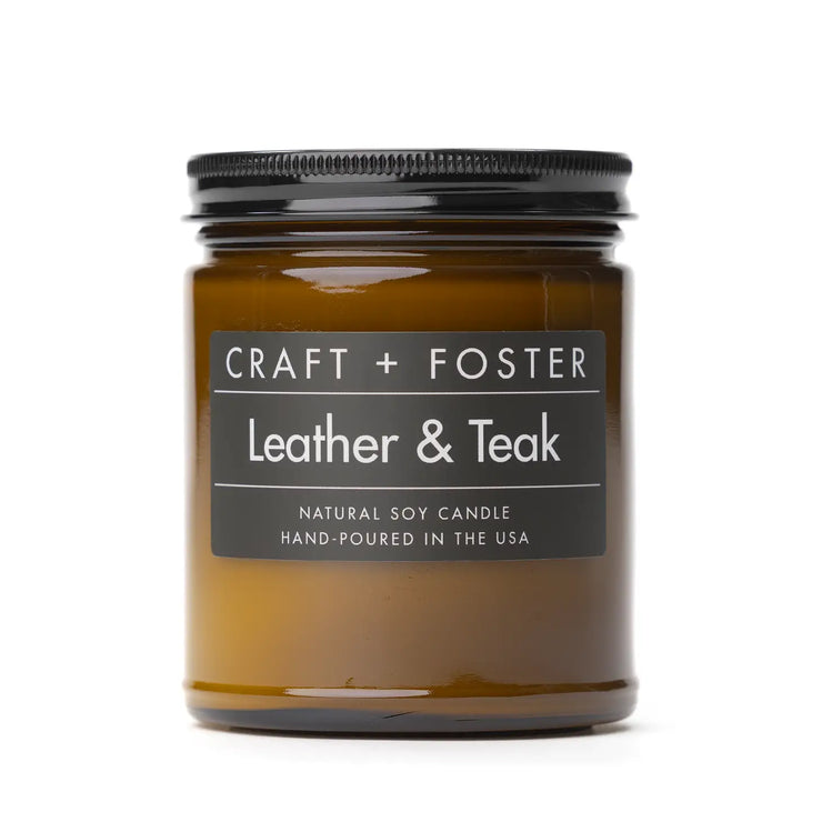 Leather & Teak/8 oz. Candle by Craft + Foster