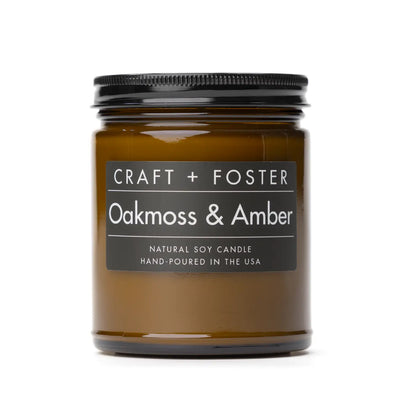 Oakmoss & Amber/8 oz. Candle by Craft + Foster