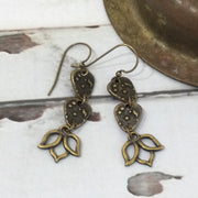 Juani/Lotus Flower Brass Earrings