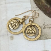 Lizzy/Bee Charm Gold Earrings