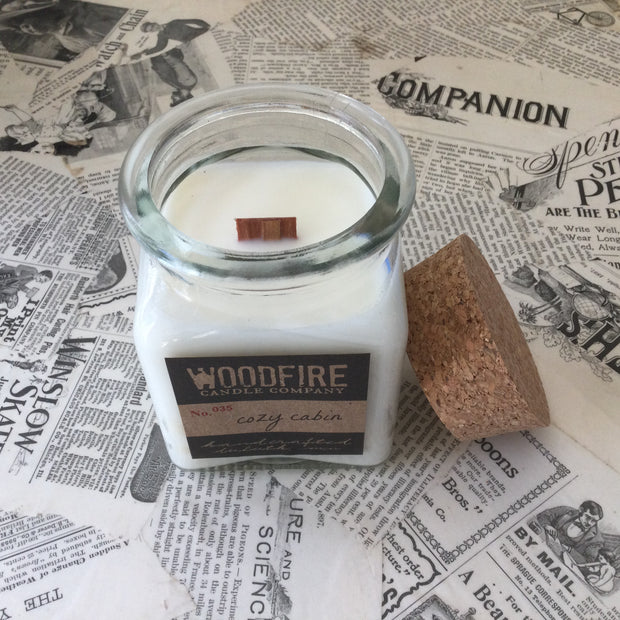 Cozy Cabin/Wood Wick Soy Candle by Woodfire Candle Company