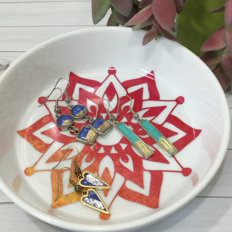 Gradient Mandala on White/Large Trinket Dish by lydeen