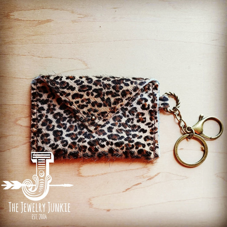 Hair On Leather Mini Wallet/Leopard