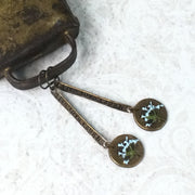 Emery/Hand Painted Bronze Charm Brass Earrings