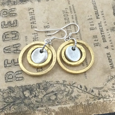 Claire/Mixed Metals Silver Earrings